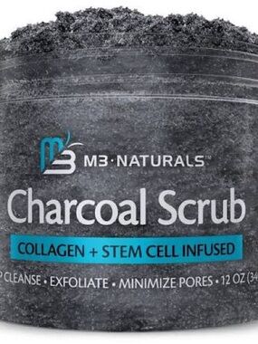 New M-3 Naturals Charcoal scrub collagen & stem cell infused